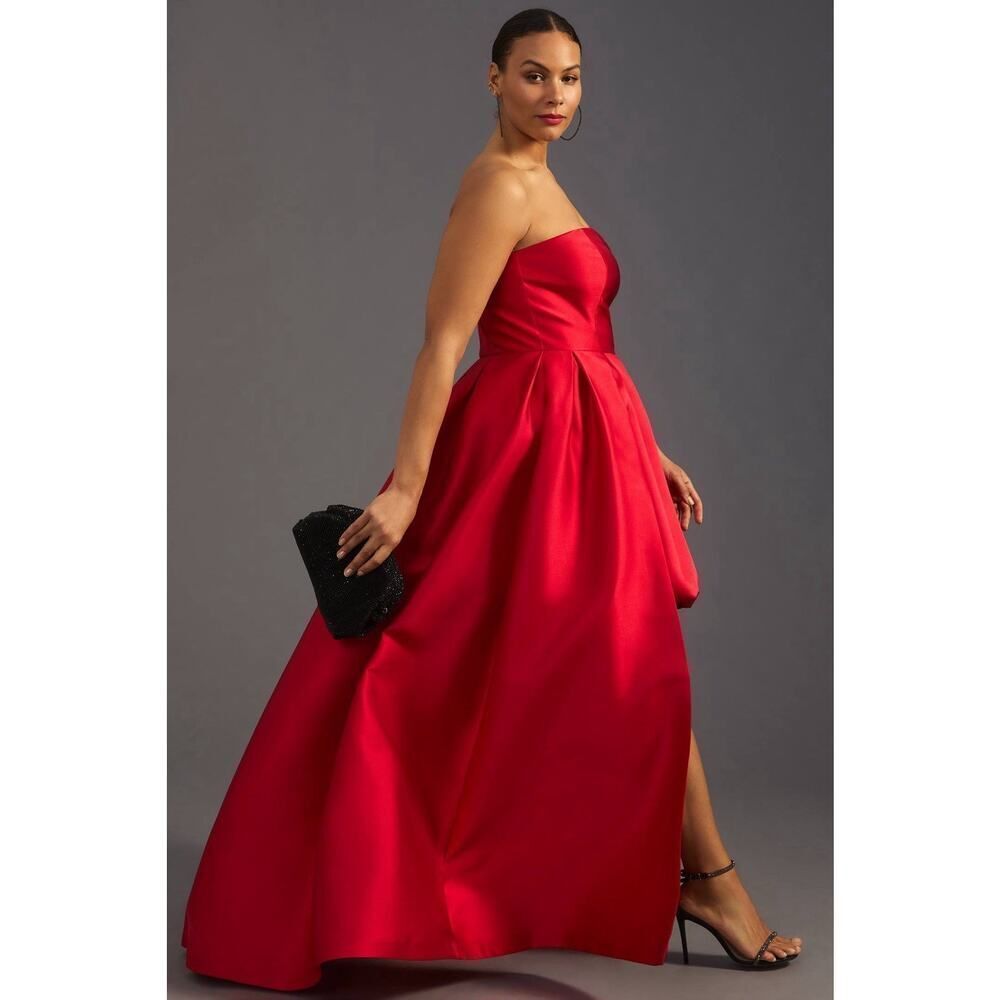 NWT Hutch Anthropologie Red Strapless High Low Bubble Gown 20W